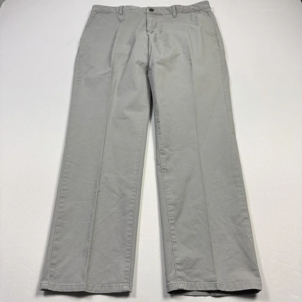 Bonobos Chino Pants Mens 35x30 Gray Stretch Twill Casual Slacks Flat Front